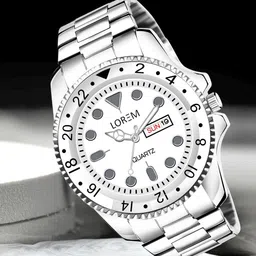 LOREM Men Printed Dial & Stainless Steel Wrap Around Straps Analogue Watch LR131-A-25