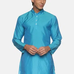 Sethukrishna Men Turquoise Blue Kurta-20