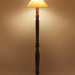 Devansh Off-White Cotton & Wooden Floor Lamp-picture-14