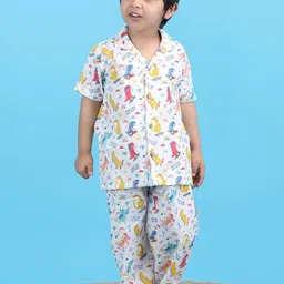 Polka Tots Boys Conversational Printed Night suit-image-97
