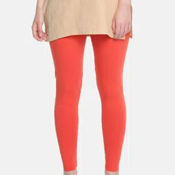 Dollar Missy Women Orange Solid Ankle Length Leggings-image-92