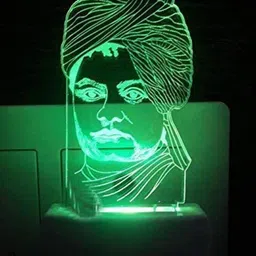 NMII Transparent 3D Illusion Swami Vivekananda Printed Night Lamp-12