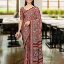 K 5 Fashion Ethnic Motifs Printed Pure Crepe Saree-image-82