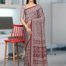 K 5 Fashion Paisley Printed Pure Crepe Saree-image-92