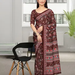 K 5 Fashion Ethnic Motifs Printed Pure Crepe Saree-image-45
