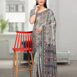 K 5 Fashion Ethnic Motifs Printed Pure Crepe Saree-25