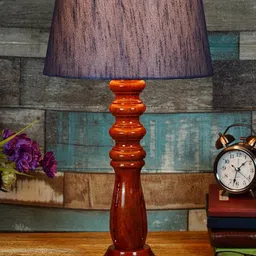 foziq Brown & Blue Textured Table Lamps-image-86