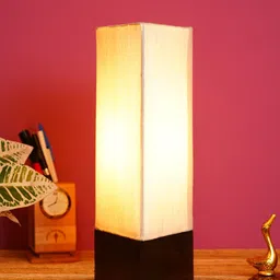 Foziq Brown Solid Rectangular Wooden Table Lamps-picture-24