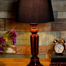 Foziq Brown Solid Wooden Table Lamps-picture-13