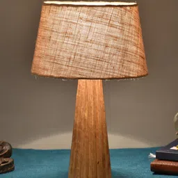 Foziq  Brown  Wood Textured Table Lamp-image-53