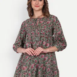 KALINI Floral Printed Pure Cotton Kurti-picture-12