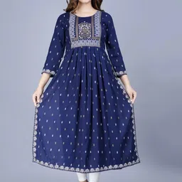 MARISY Ethnic Motif Printed A-Line Kurta-image-65