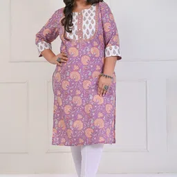 Swasti Plus Size Floral Printed Pure Cotton Kurta-20