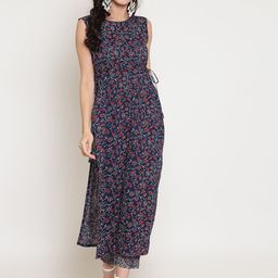 Sera Floral Printed Boat Neck Straight Cotton Kurta-image-56
