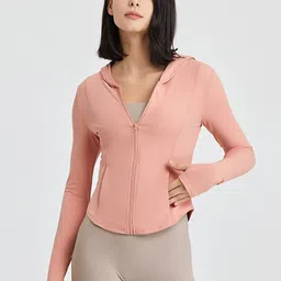 JC Collection Rapid-Dry Hooded Lightweight Crop Training or Gym Sporty Jacket-image-20
