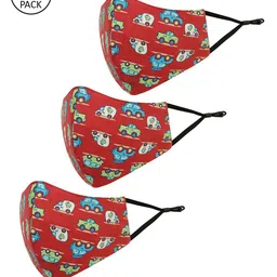 Tossido Kids Pack Of 3 Printed 3-Ply Reusable Cotton Cloth Mask-20