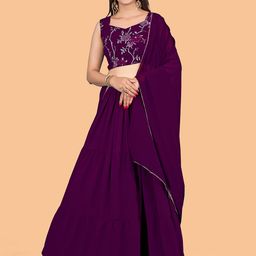 CHANSI Embroidered Thread Work Ready to Wear Lehenga & Blouse With Dupatta-image-65
