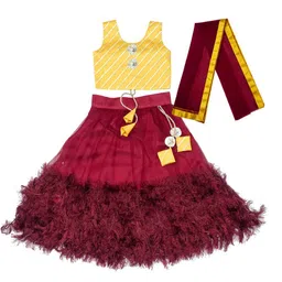 BAESD Girls Embroidered Ready to Wear Lehenga & Blouse With Dupatta-image-103