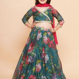 Bitiya by Bhama Girls Printed Ready to Wear Lehenga & Blouse With Dupatta-image-1