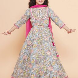 Bitiya by Bhama Girls Printed Ready to Wear Lehenga & Blouse With Dupatta-image-53