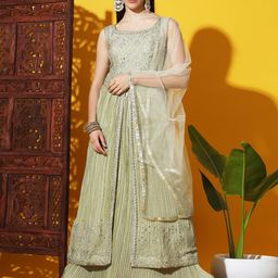 Chhabra 555 Embroidered Semi-Stitched Lehenga & Blouse With Dupatta-image-12