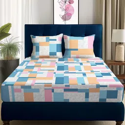 Story@home Arena Grey & White Printed 180 TC Queen Bedsheet & 2 Pillow Covers-picture-16