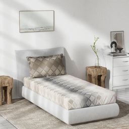 DDecor Brown & White Geometric 140 TC Single Bedsheet with 1 Pillow Covers-picture-17