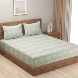 SWAYAM Cotton Floral 210 TC King Bedsheet with 2 Pillow Covers-image-12