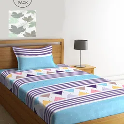 KLOTTHE Unisex Set of 2 Printed Single Bedsheet with 2 Pillow Covers-15