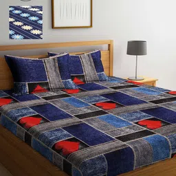 Arrabi Pack Of 2 Graphic 300 TC 2 Double King Bedsheet with 4 Pillow Covers-81