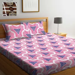 Arrabi Ethnic Motifs Printed 300 TC 2 King Bedsheets with 4 Pillow Covers-image-80