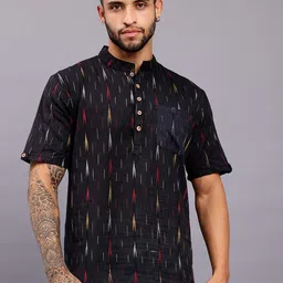 Cot'N Soft Ethnic Motifs Ikat Printed Short Cotton Kurta-image-99