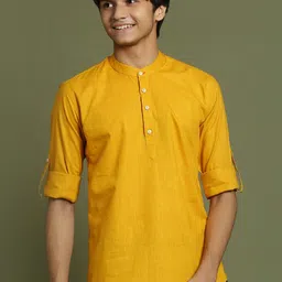 VASTRAMAY Boys Band Collar Straight Kurta-picture-57