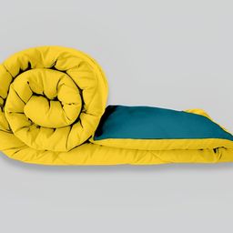 RF RELAXFEEL Yellow & Green Geometric Heavy Winter 233 GSM Single Bed Quilt-image-69