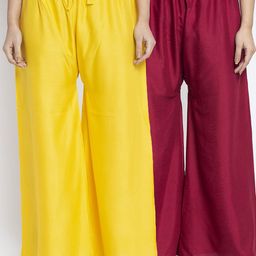 Jinfo Women Pack of 2 Knitted Palazzos-image-85