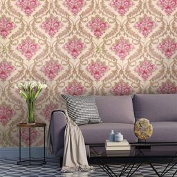 Jaamso Royals Beige & Pink Vintage Damask Self-Adhesive Waterproof Wallpaper-picture-49