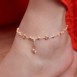 MINUTIAE Rose Gold Plated Crystals Anklet-34