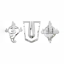 Wall1ders Silver-Toned Shanku Chakra Namah 3D Acrylic Mirror Wall Sticker-53