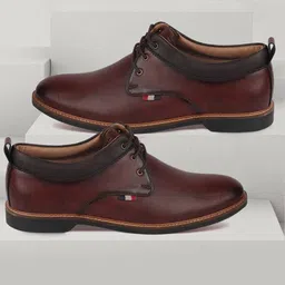 FAUSTO Men Round Toe Lace-Up Formal Derbys-image-82