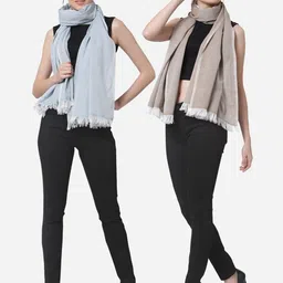 Arrabi Women Pack Of 2 Handwoven Cotton Stoles-image-98
