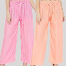 Clora Creation Women Pack of 2 Solid Straight Palazzos-image-57