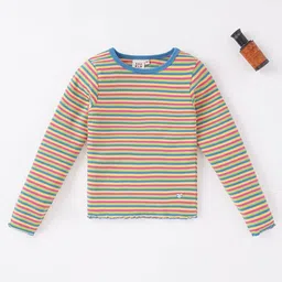 Ed-a-Mamma Girls Red & Yellow Striped Sustainable T-shirt-5