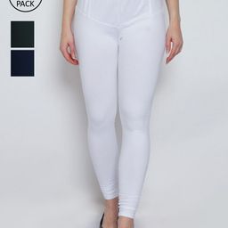 GRACIT Women Pack of 3 Solid Ankle-Length Leggings-image-22