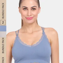 Amour Secret Pack of 2 Lightly Padded Anti Odour Sports Bra-image-40