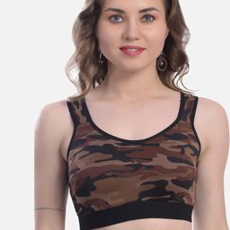 StyFun Pack Of 2 Blue & Brown Abstract Sports Bra-image-93