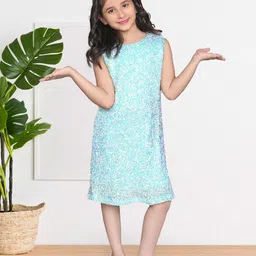 ZIP ZAP ZOOP Girls Embellished Sequinned Cotton A-Line Dress-image-63