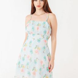 Zink London Floral Printed Shoulder Straps Fit And Flare Dress-image-82