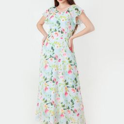 Zink London Floral Printed Round Neck Maxi Dress-picture-18