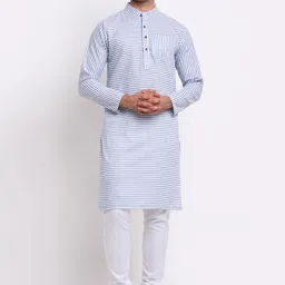 Enchanted Drapes Striped Mandarin Collar Straight Kurta-21