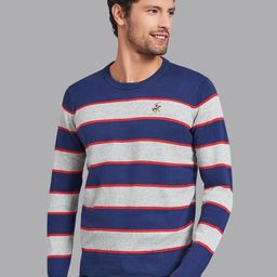 Beverly Hills Polo Club Men Navy Blue & Grey Striped Pullover-picture-46